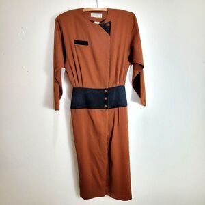 Vintage Claude Rap Paris Wool Long Sleeve Dress